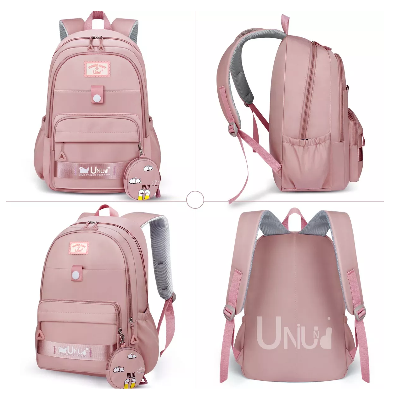 Foto 4 | Mochila Escolar De Viaje Bolsa Juvenil De Moda Para Laptop Color Rosa C