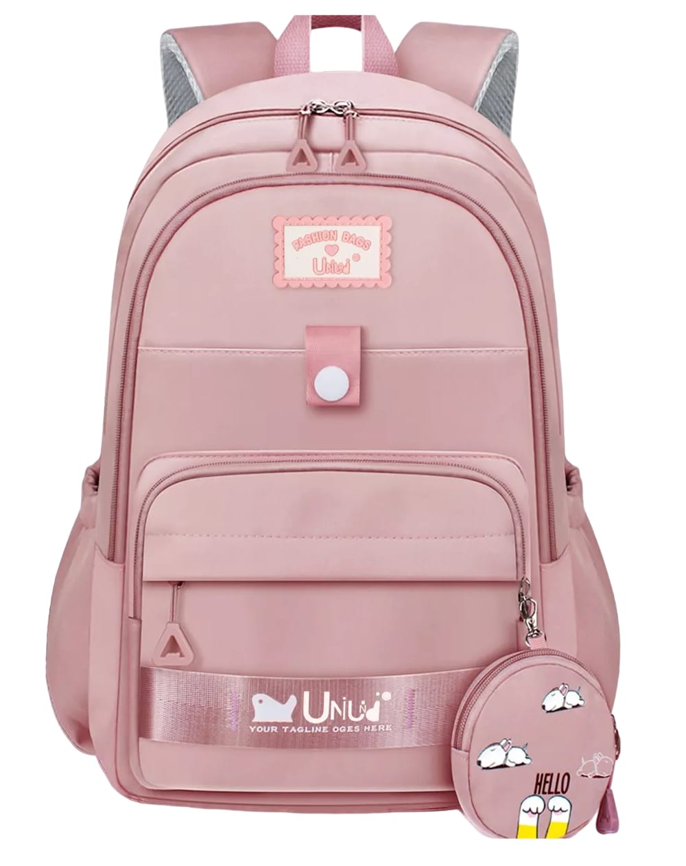 Mochila Escolar De Viaje Bolsa Juvenil De Moda Para Laptop Color Rosa C $819