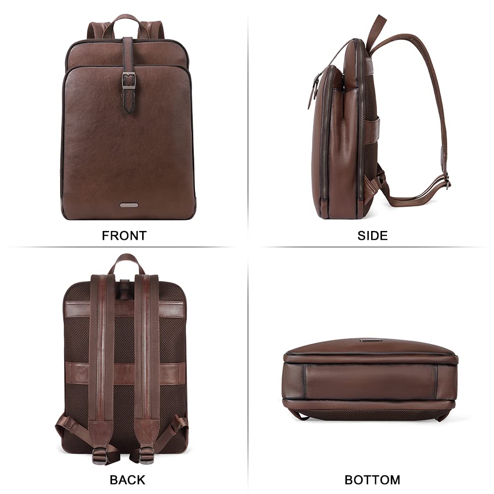 Foto 5 | Mochila Cluci De Piel Auténtica Para Mujer, 15,6 Pulgadas, Color Café - Venta Internacional.