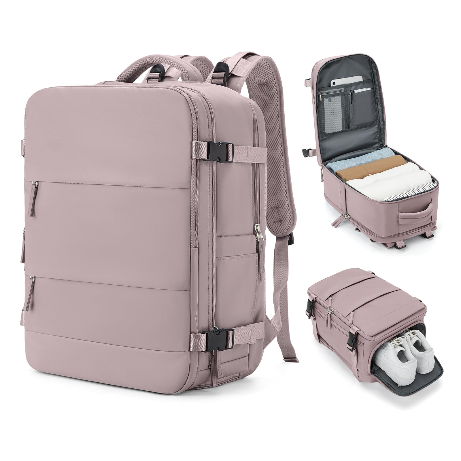 Foto 2 pulgar | Mochila De Viaje Coowoz Carry On Para Mujer Y Hombre Lotus Pink - Venta Internacional.