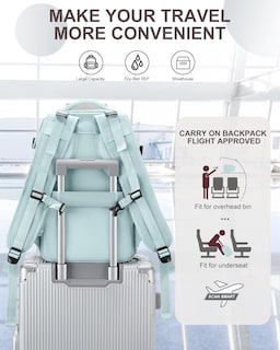 Foto 5 | Mochila de Viaje Coowoz Carry On Impermeable Azul Unisex - Venta Internacional