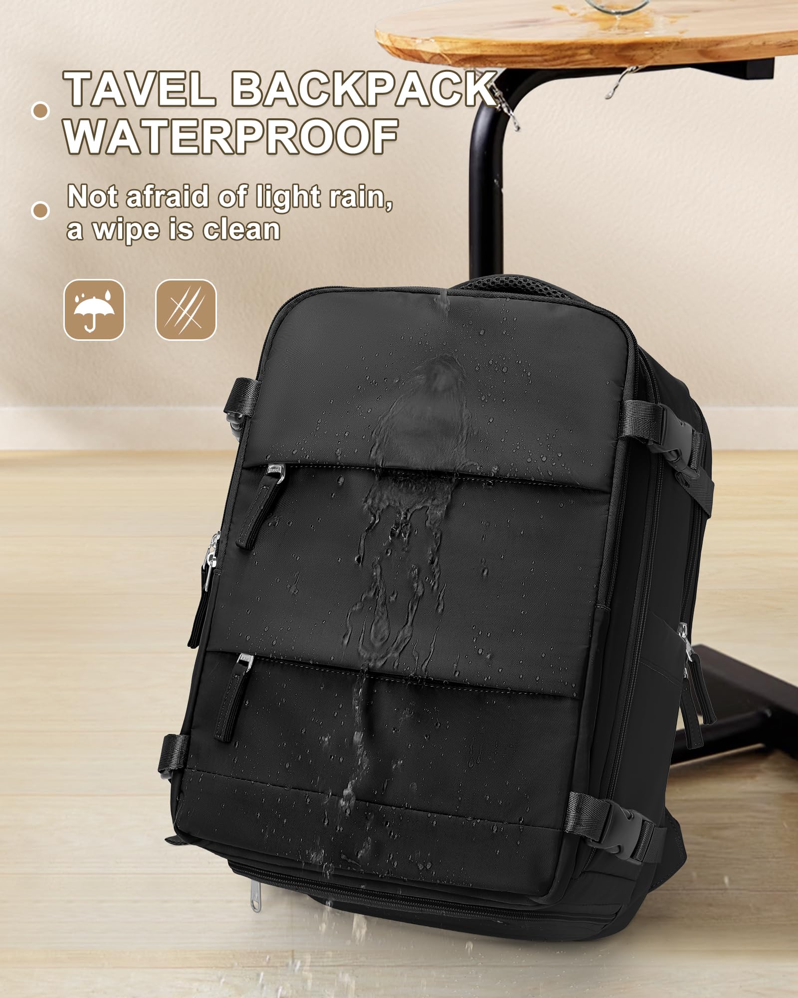 Foto 7 | Mochila de Viaje Impermeable Coowoz Carry On Unisex - Venta Internacional