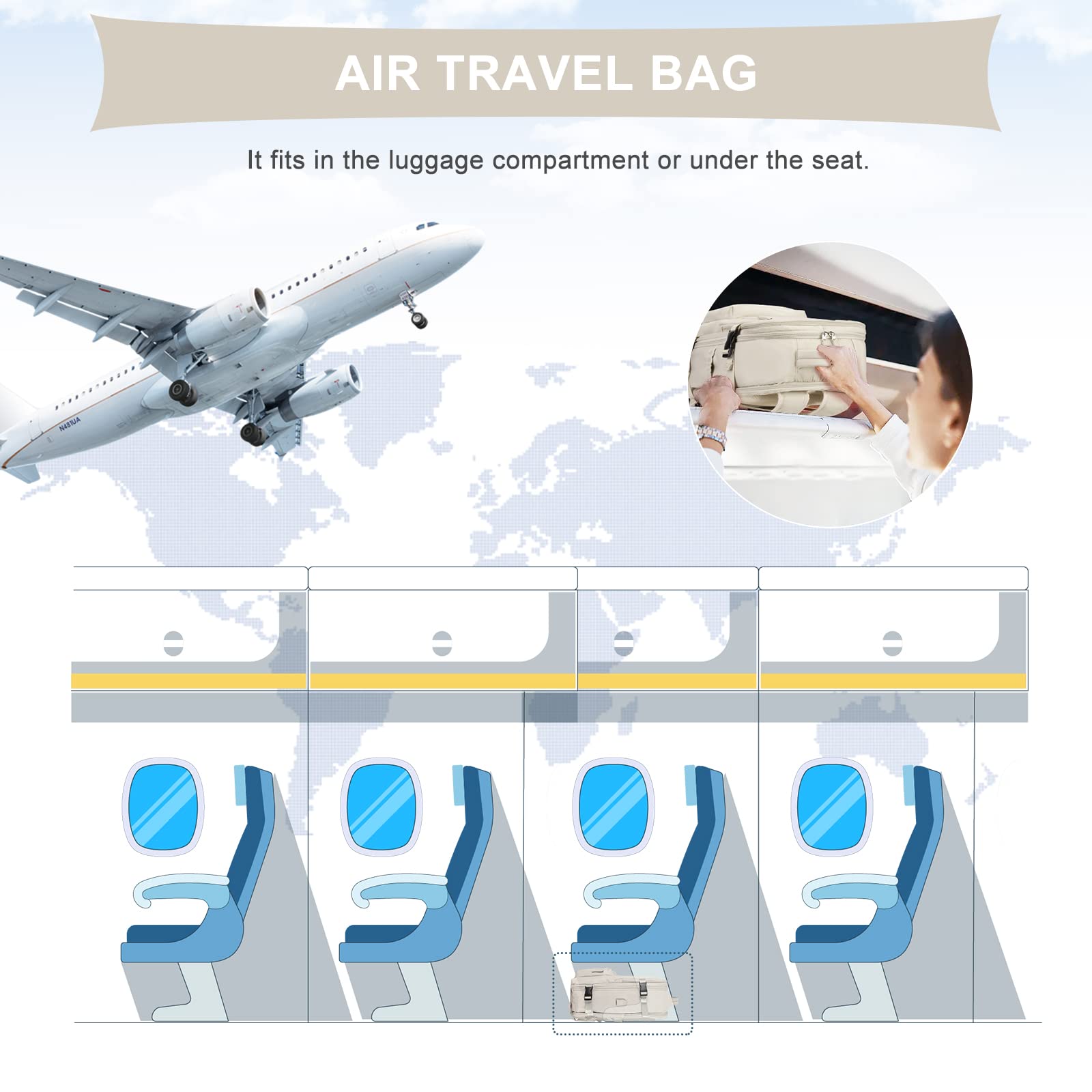 Foto 5 pulgar | Mochila de Viaje Impermeable Coowoz Airline - Venta Internacional