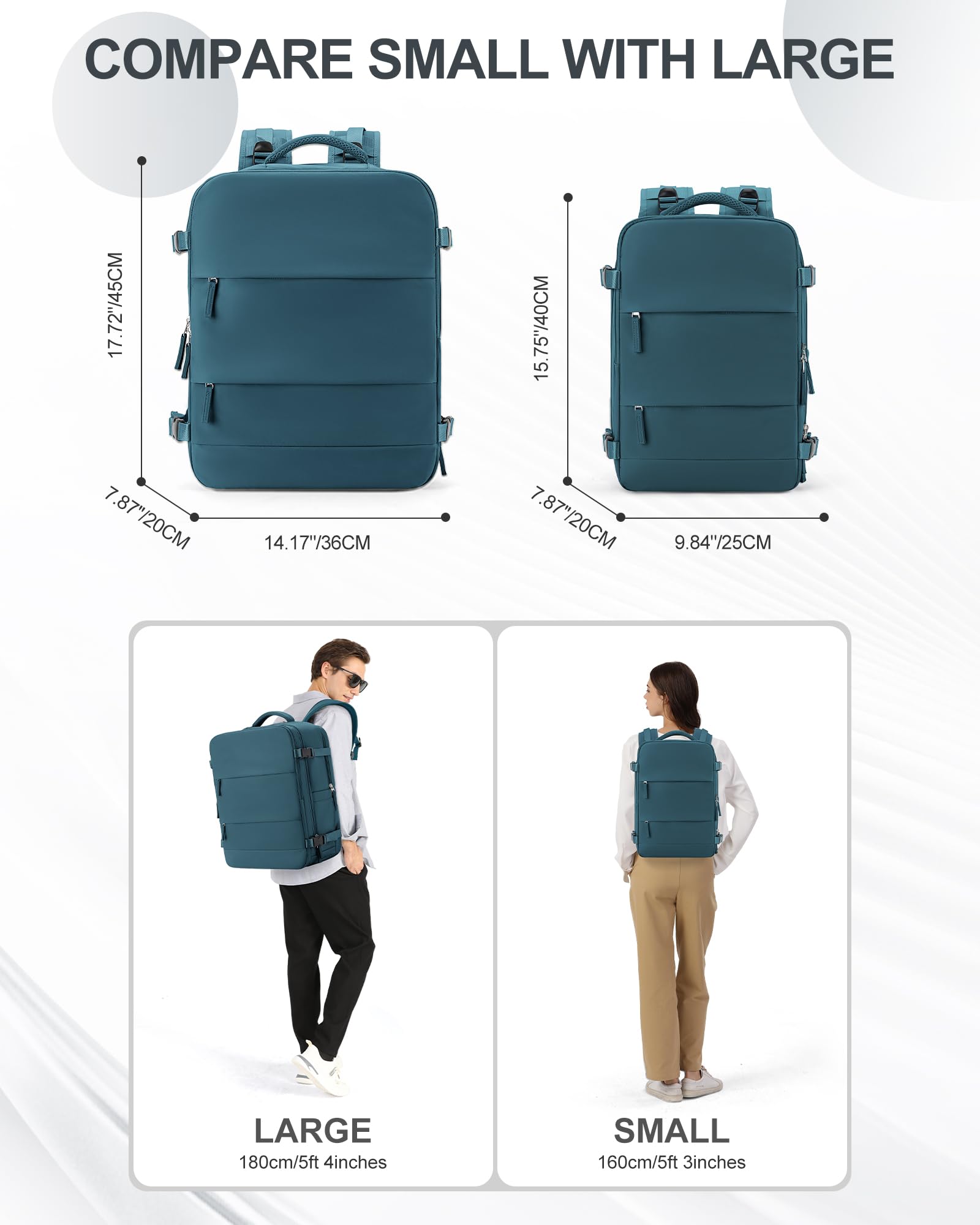 Foto 6 | Mochila de Viaje Coowoz Carry On con Compartimento para Portátil Unisex - Venta Internacional