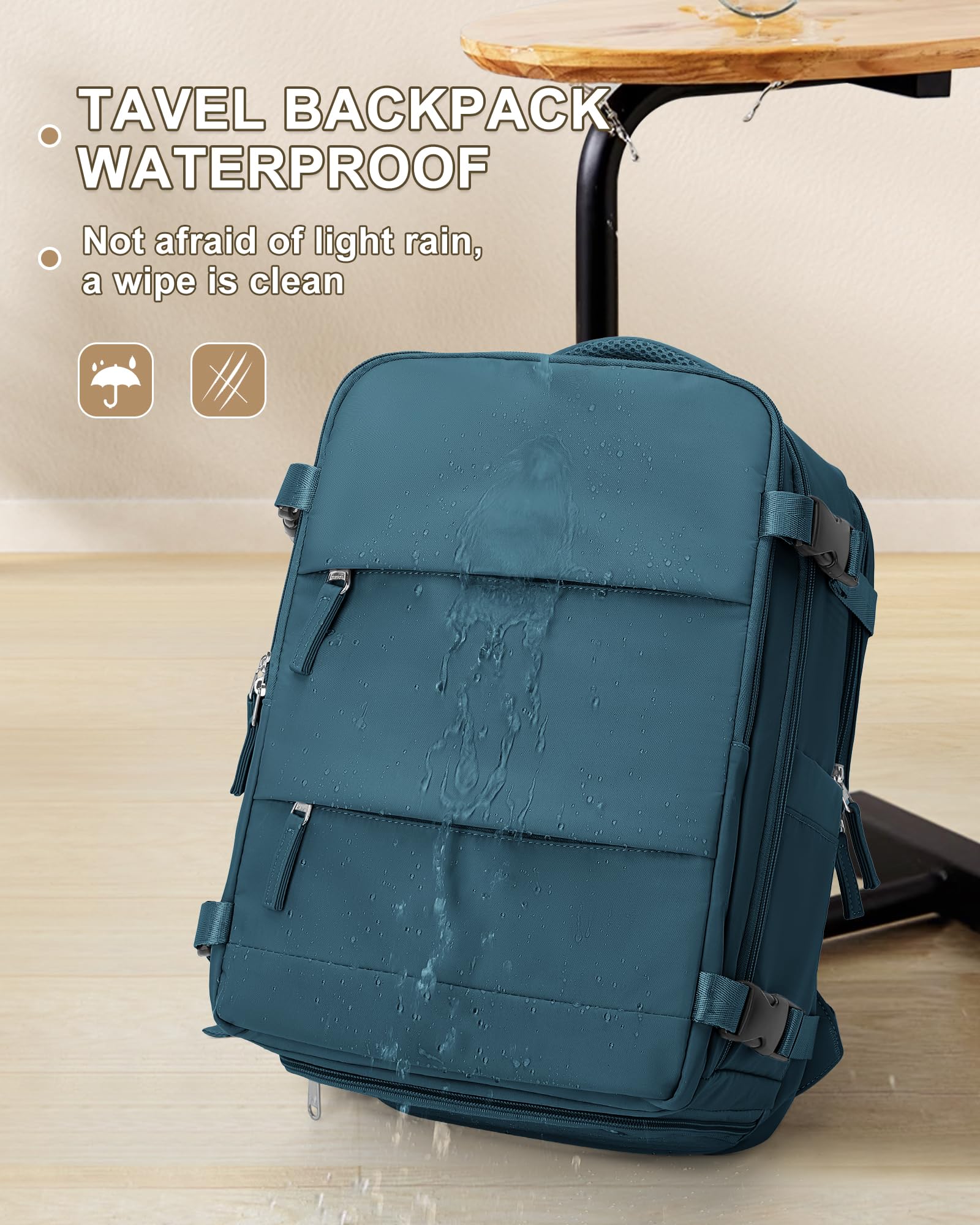 Foto 5 | Mochila de Viaje Coowoz Impermeable Azul Unisex - Venta Internacional