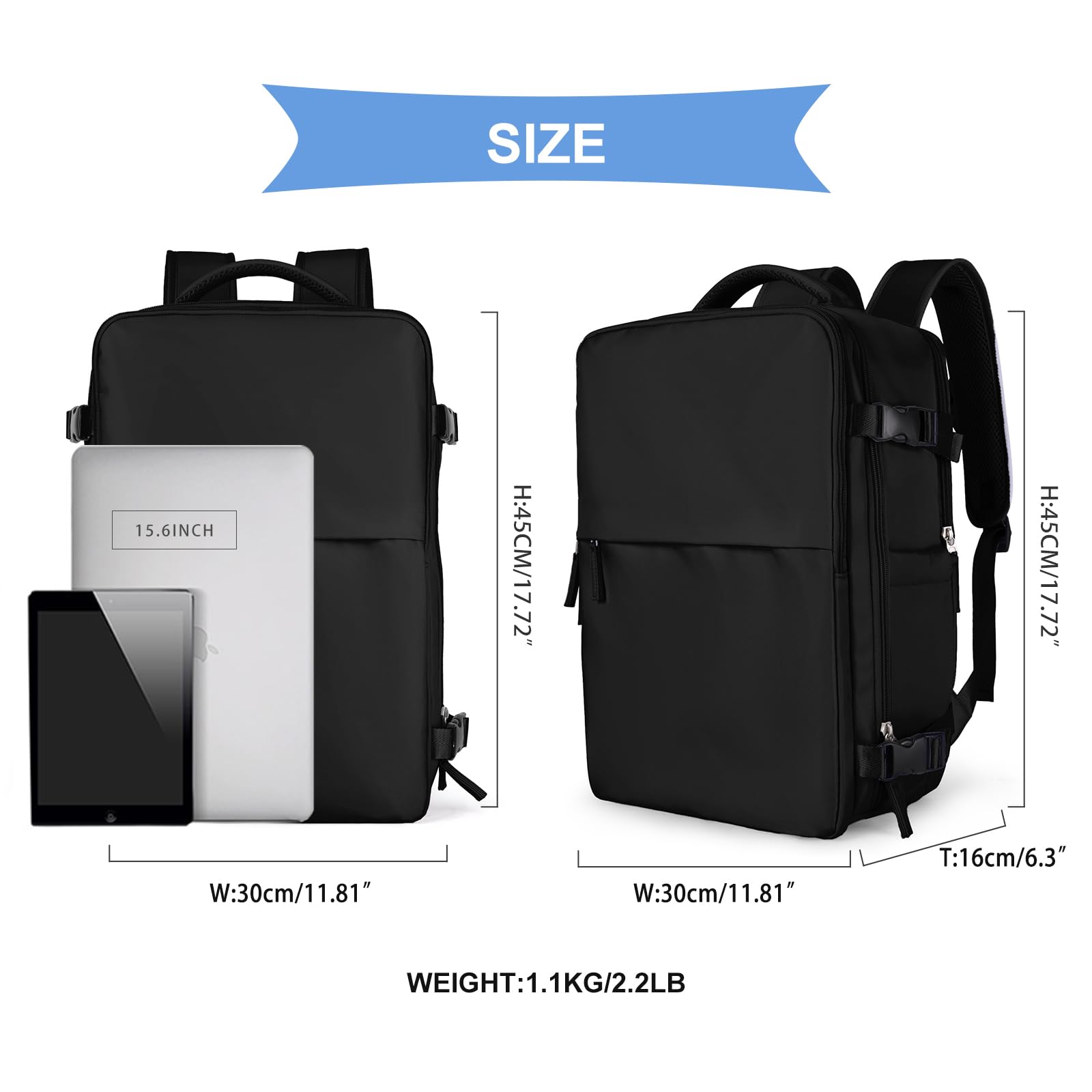 Foto 3 pulgar | Mochila de Viaje Impermeable Coowoz Airline - Venta Internacional