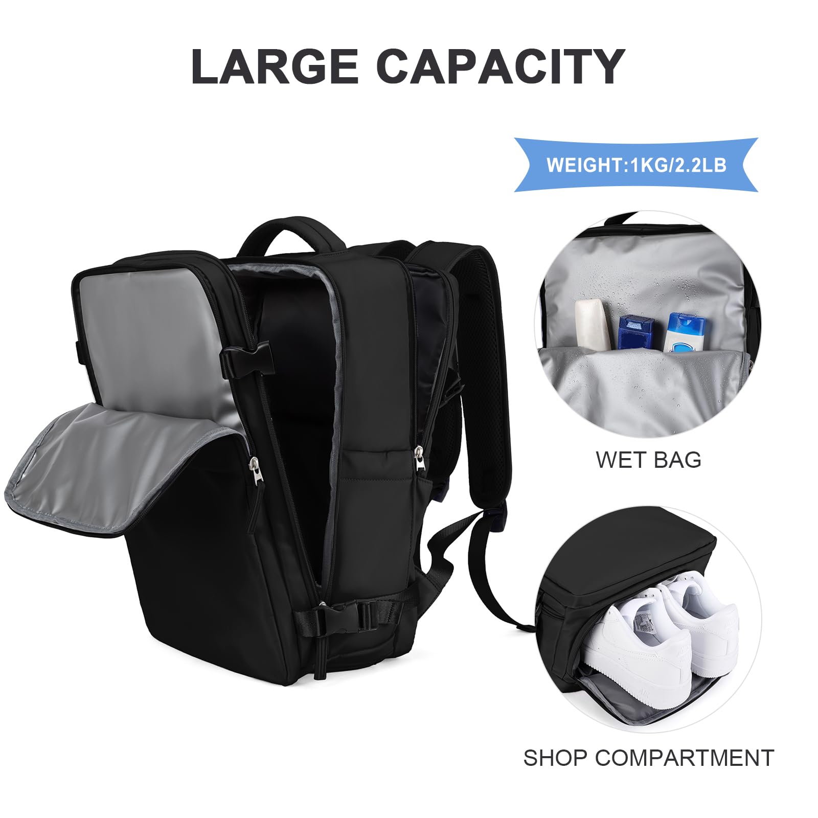Foto 5 pulgar | Mochila de Viaje Impermeable Coowoz Airline - Venta Internacional