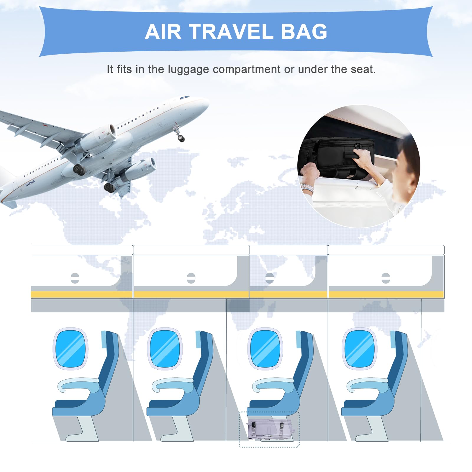 Foto 8 pulgar | Mochila de Viaje Impermeable Coowoz Airline - Venta Internacional