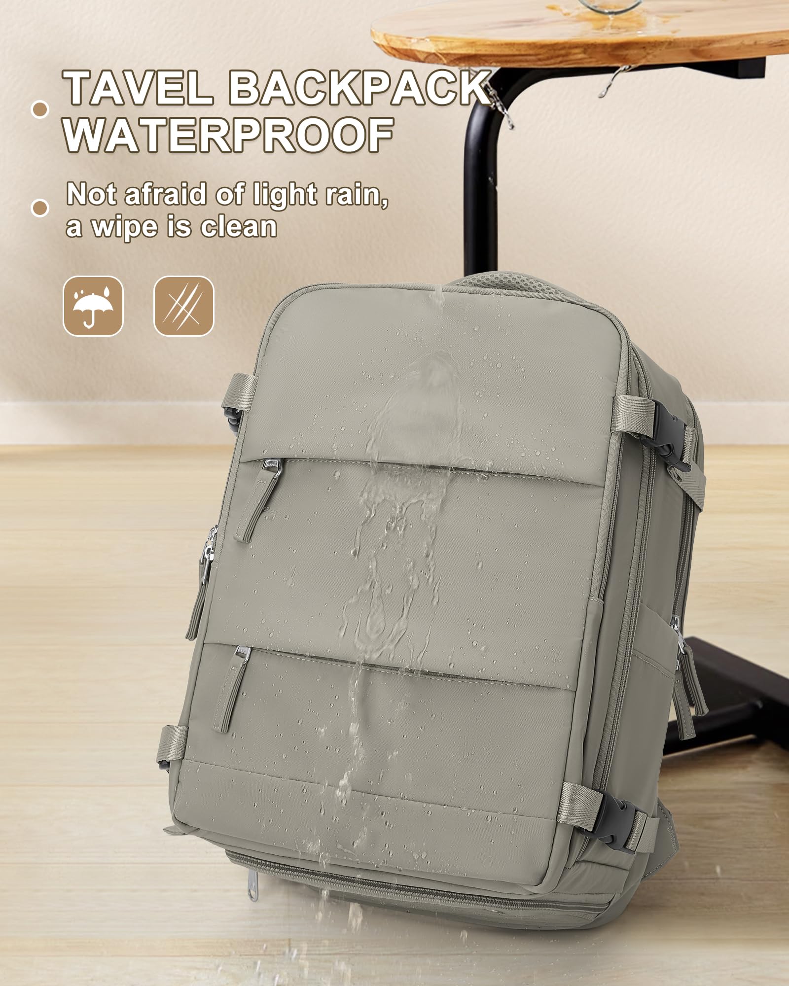 Foto 7 | Mochila de Viaje Impermeable Coowoz Carry On Unisex - Venta Internacional