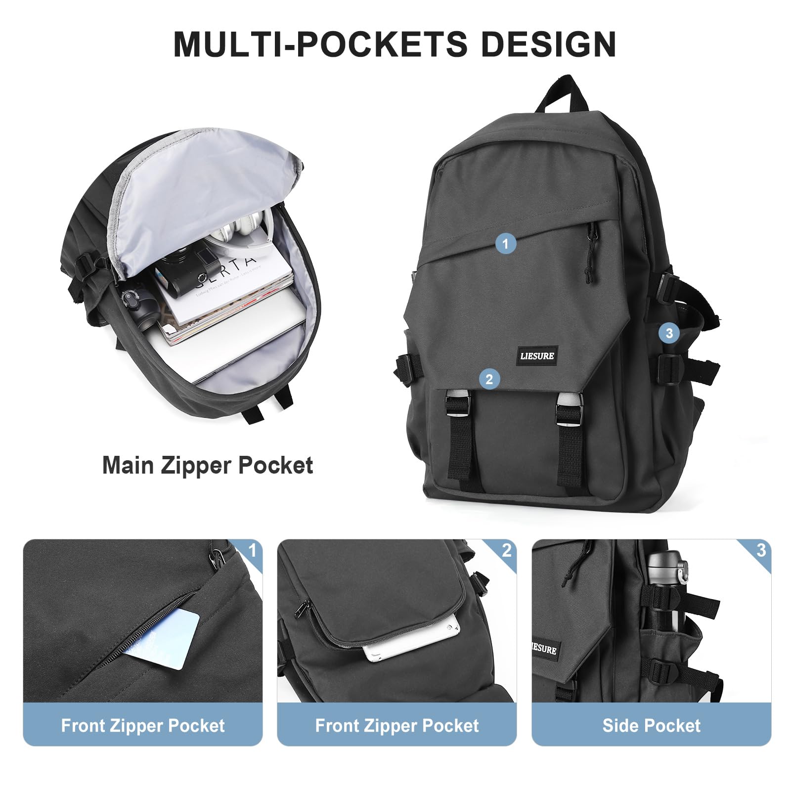 Foto 4 pulgar | Mochila Escolar Coowoz Ligera e Impermeable - Venta Internacional