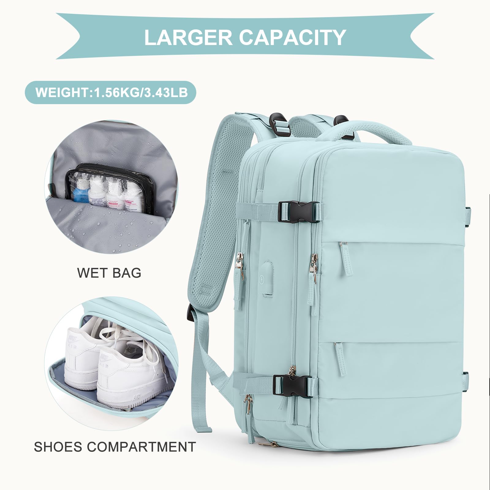 Foto 4 pulgar | Mochila Coowoz Impermeable Unisex - Venta Internacional