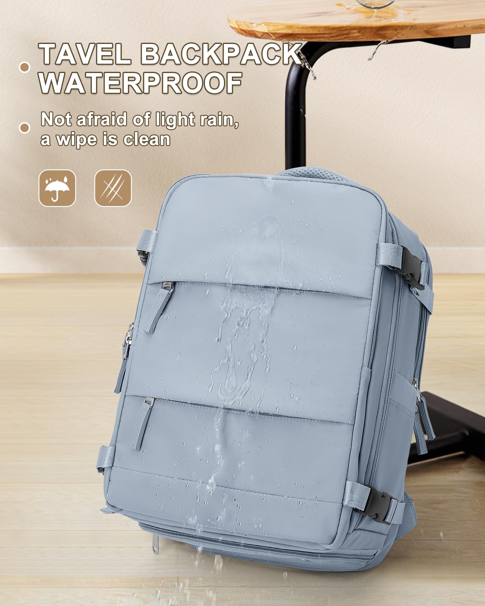 Foto 7 | Mochila de Viaje Impermeable Coowoz Carry On Unisex - Venta Internacional