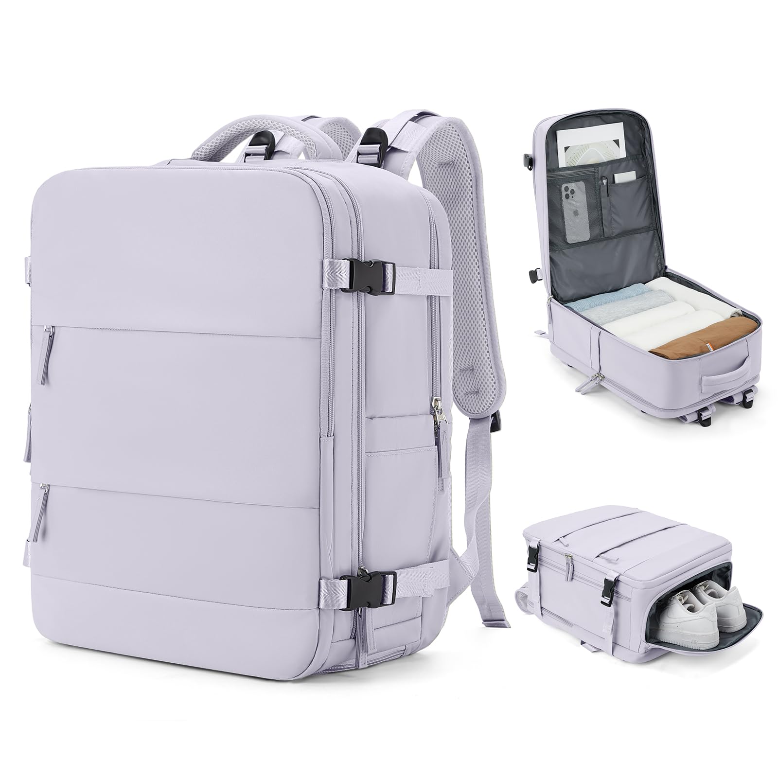 Foto 2 pulgar | Mochila de Viaje Coowoz Grande Impermeable Morada Unisex - Venta Internacional