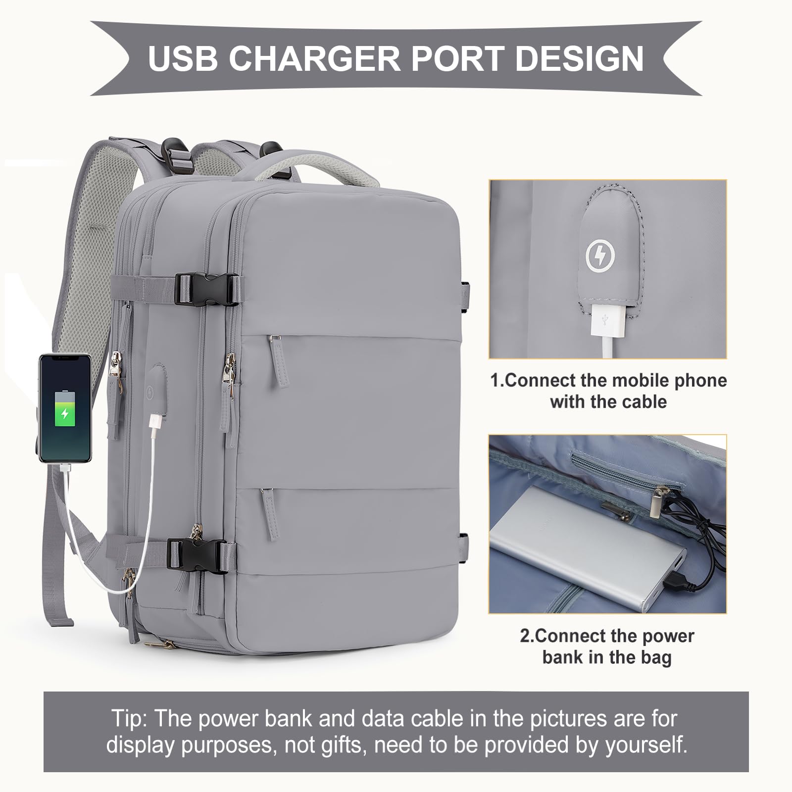Foto 4 | Mochila Coowoz de Viaje Impermeable Unisex - Venta Internacional