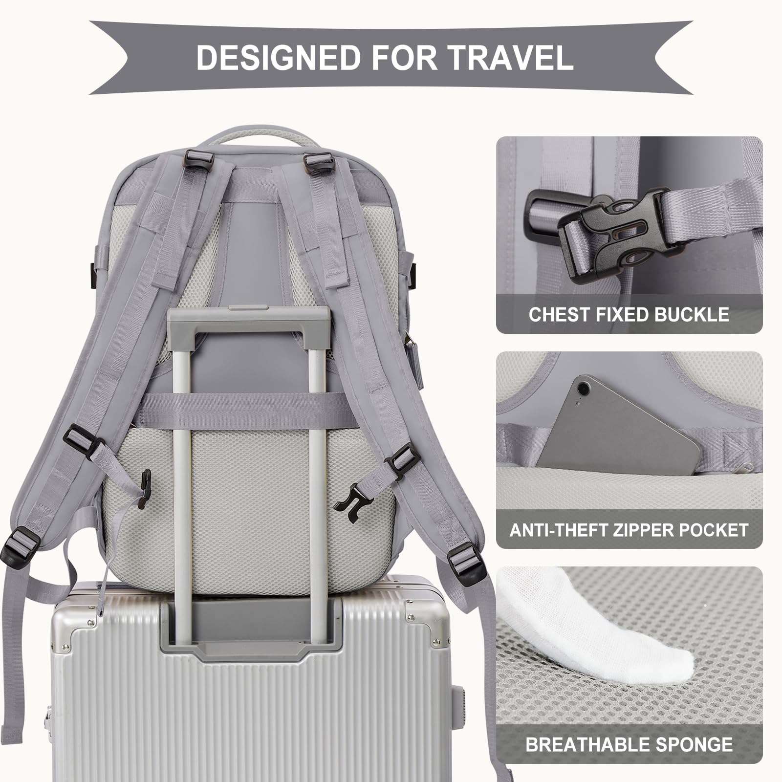 Foto 6 pulgar | Mochila Coowoz de Viaje Impermeable Unisex - Venta Internacional