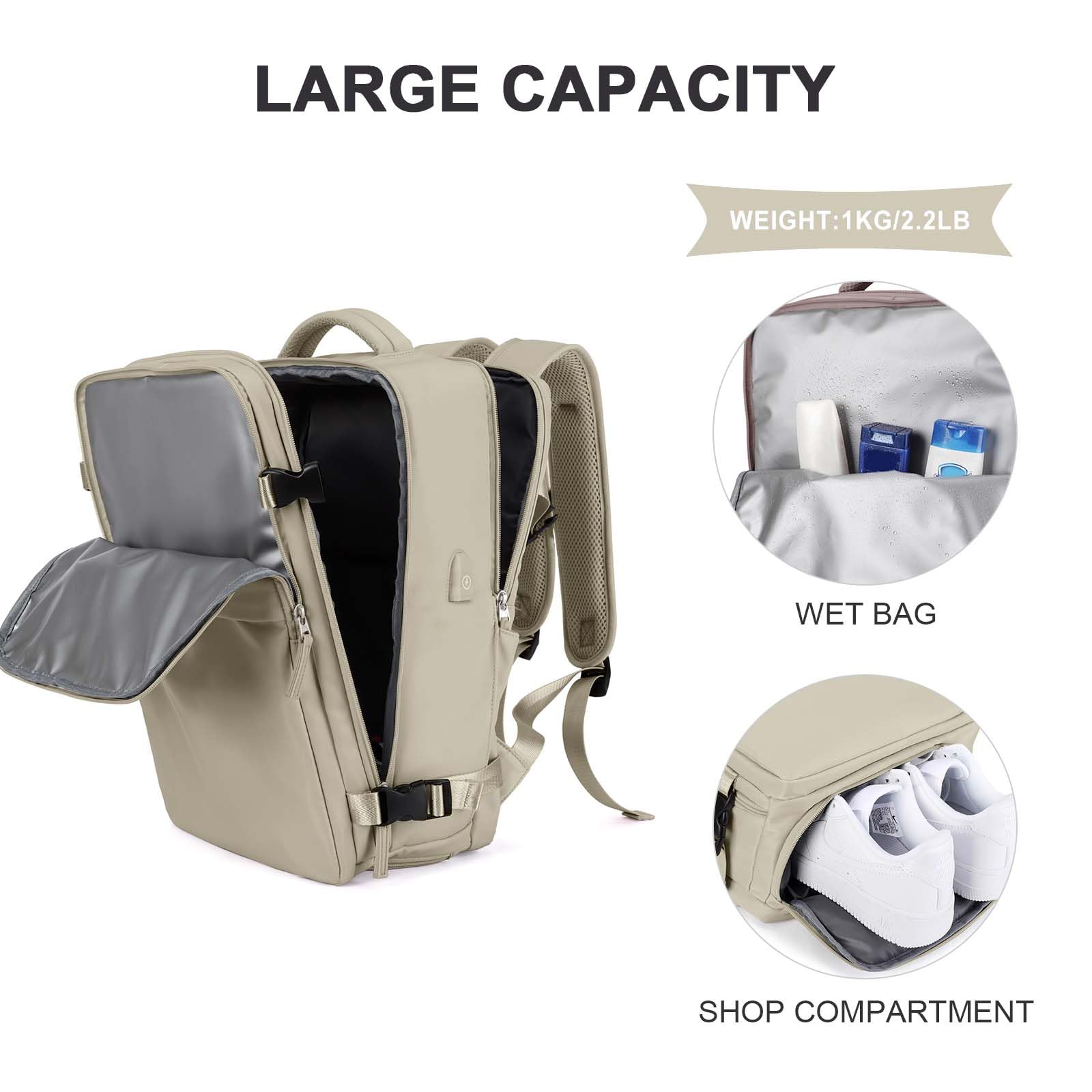 Foto 3 pulgar | Mochila de Viaje Coowoz Impermeable-Venta Internacional