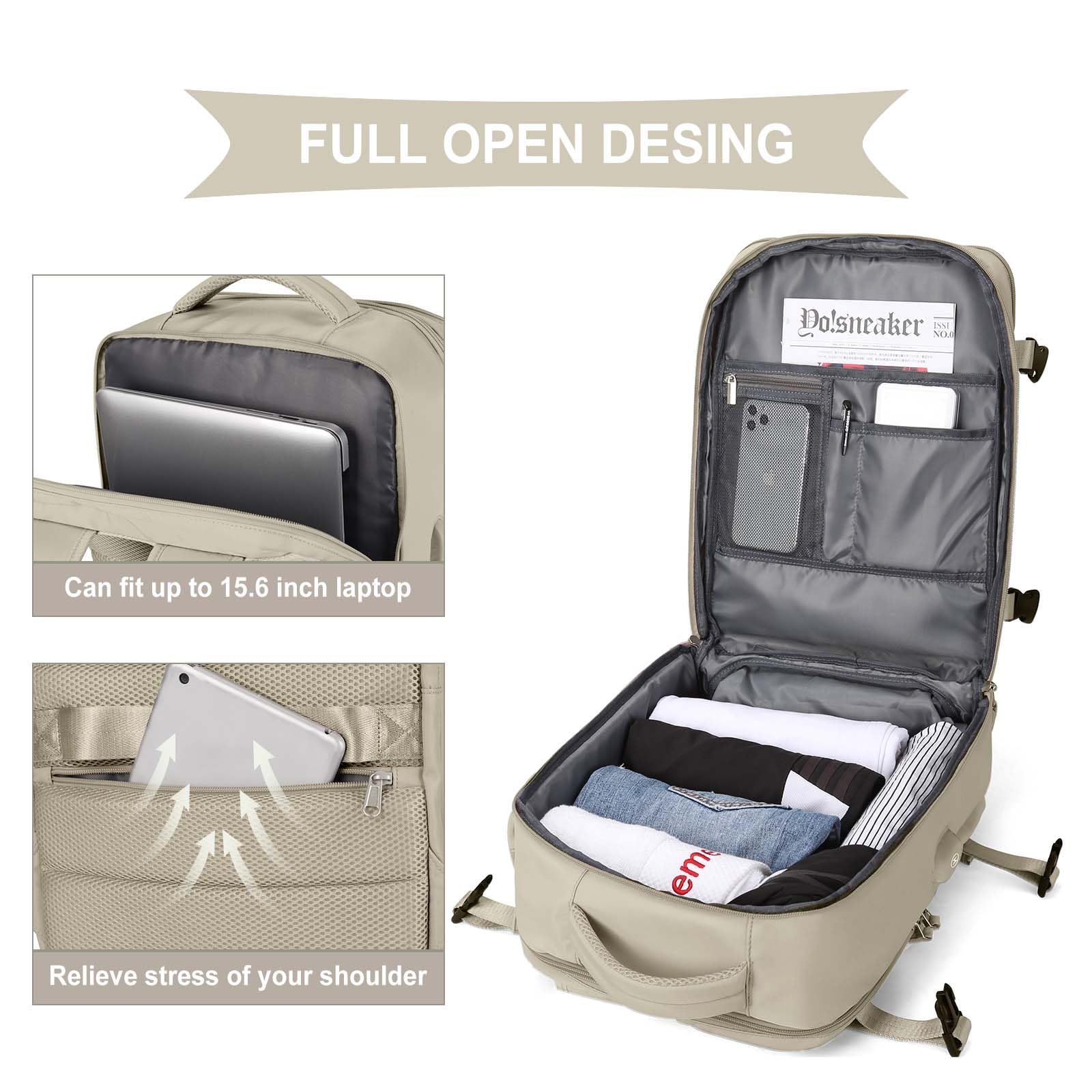 Foto 4 | Mochila de Viaje Coowoz Impermeable-Venta Internacional