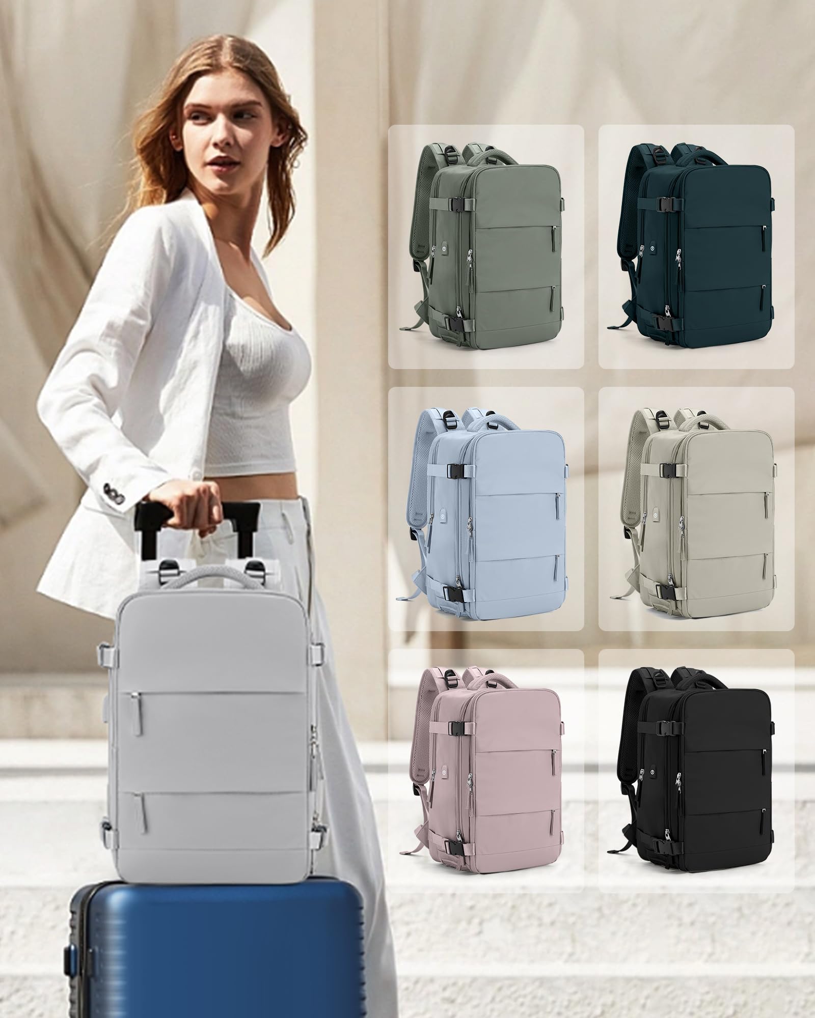Foto 3 pulgar | Mochila de Viaje Impermeable Coowoz Carry On Unisex - Venta Internacional