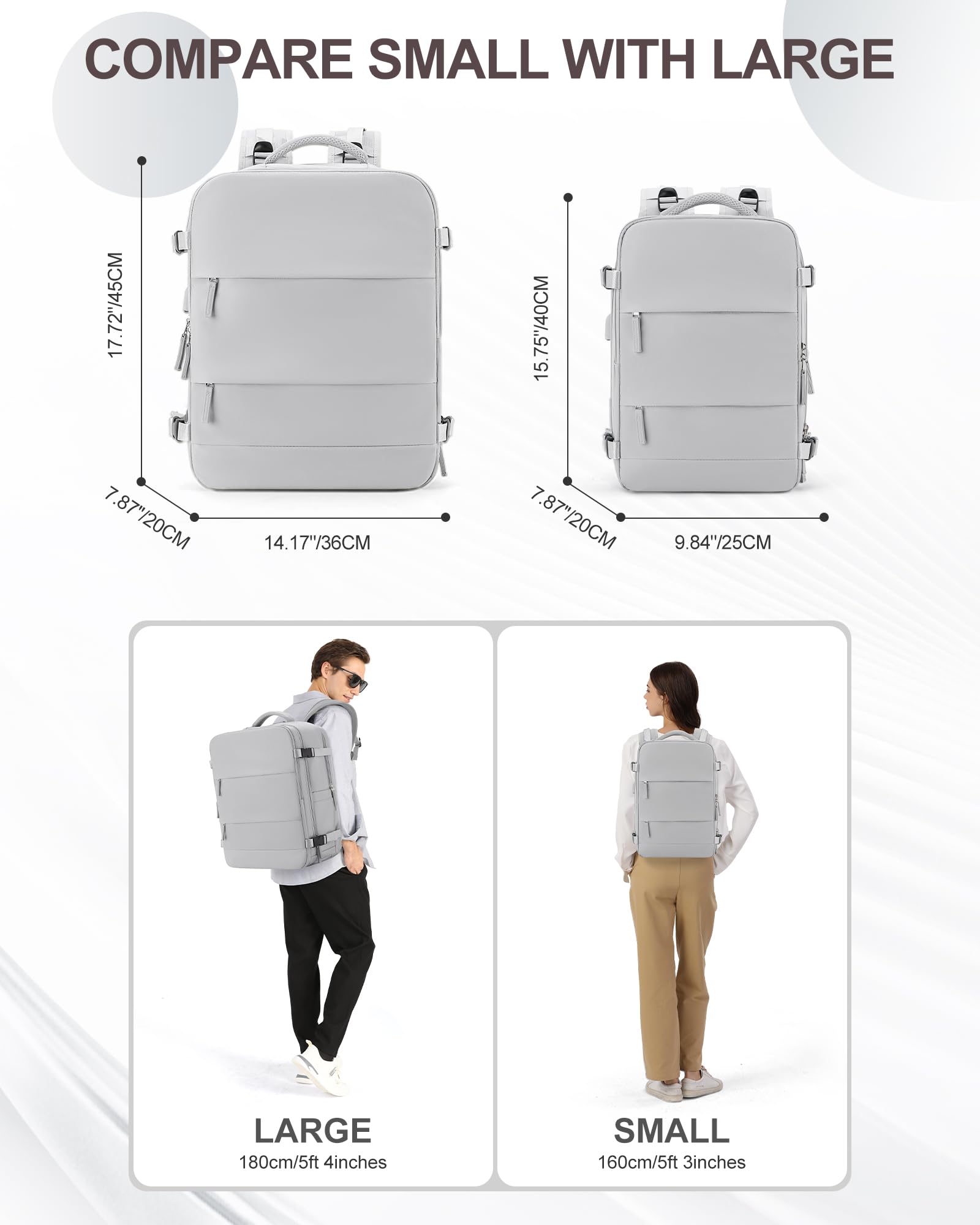 Foto 5 pulgar | Mochila de Viaje Impermeable Coowoz Carry On Unisex - Venta Internacional