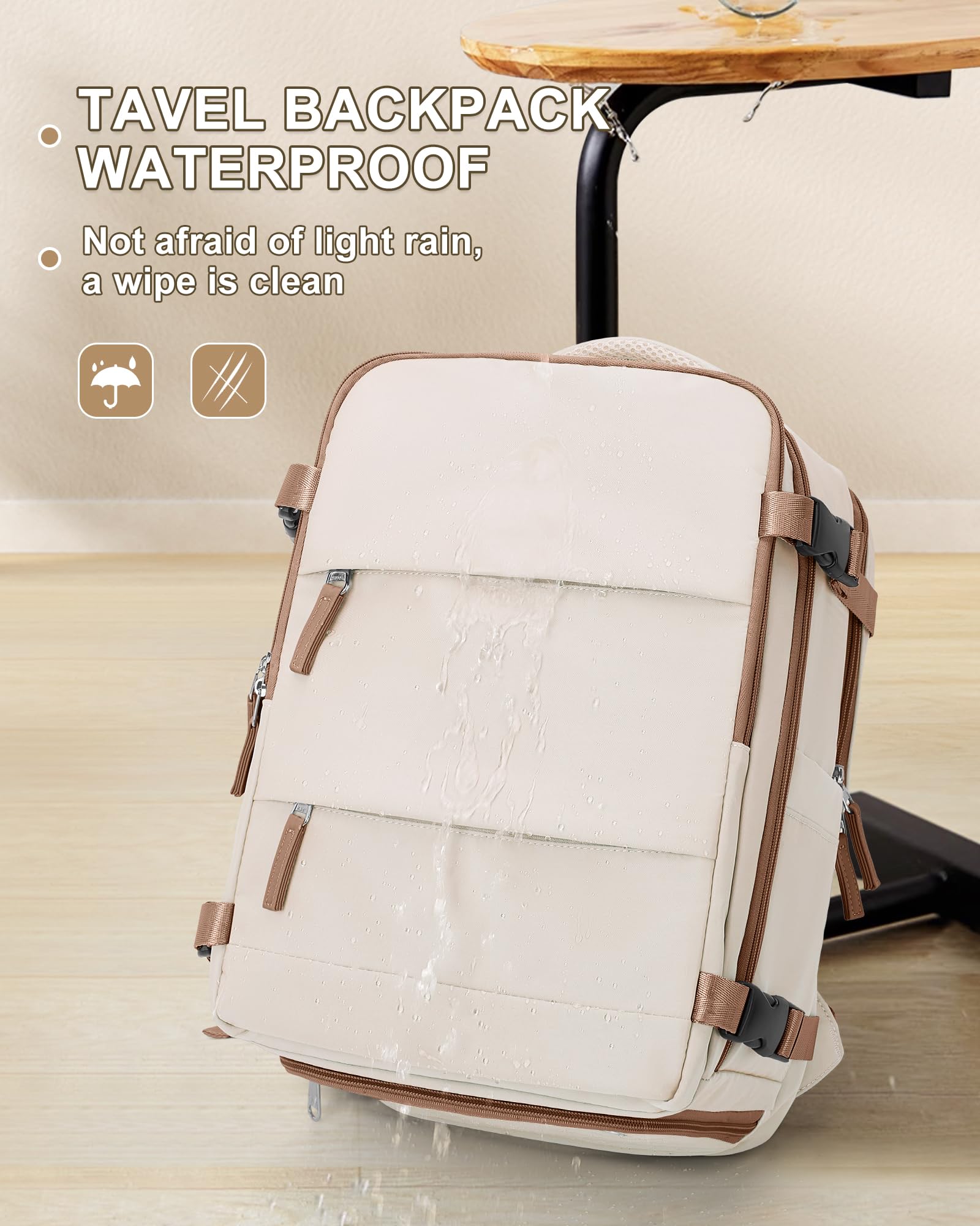 Foto 6 | Mochila de Viaje Impermeable Coowoz Carry On Unisex - Venta Internacional