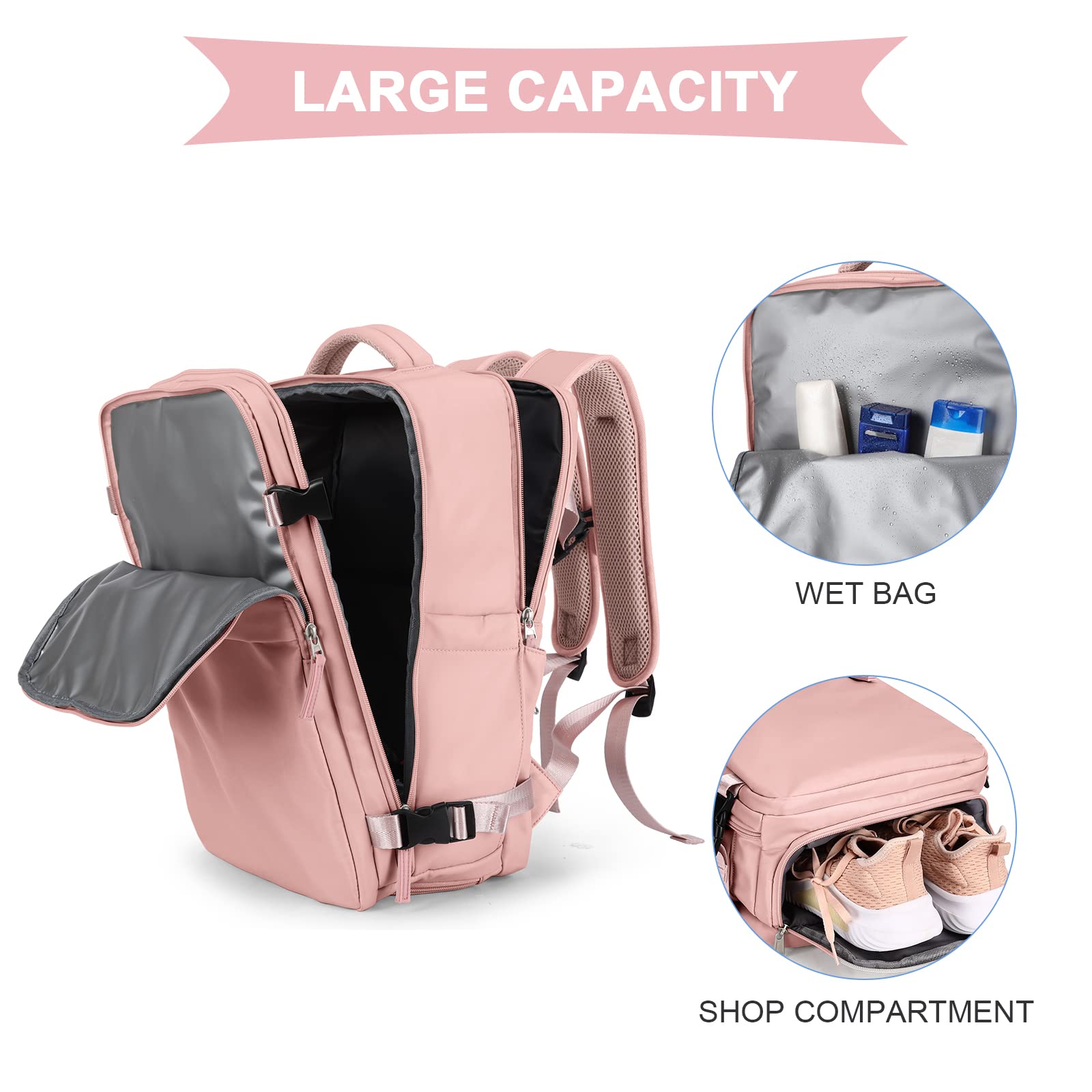 Foto 3 | Mochila de Viaje Coowoz Impermeable-Venta Internacional