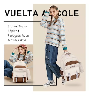 Foto 5 | Mochila Escolar Set de 3 Piezas Beige