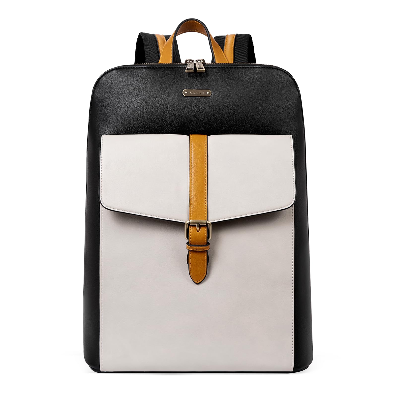 Foto 2 pulgar | Mochila Para Portátil Cluci Leather 15.6'' Para Mujer En Blanco Y Negro - Venta Internacional.