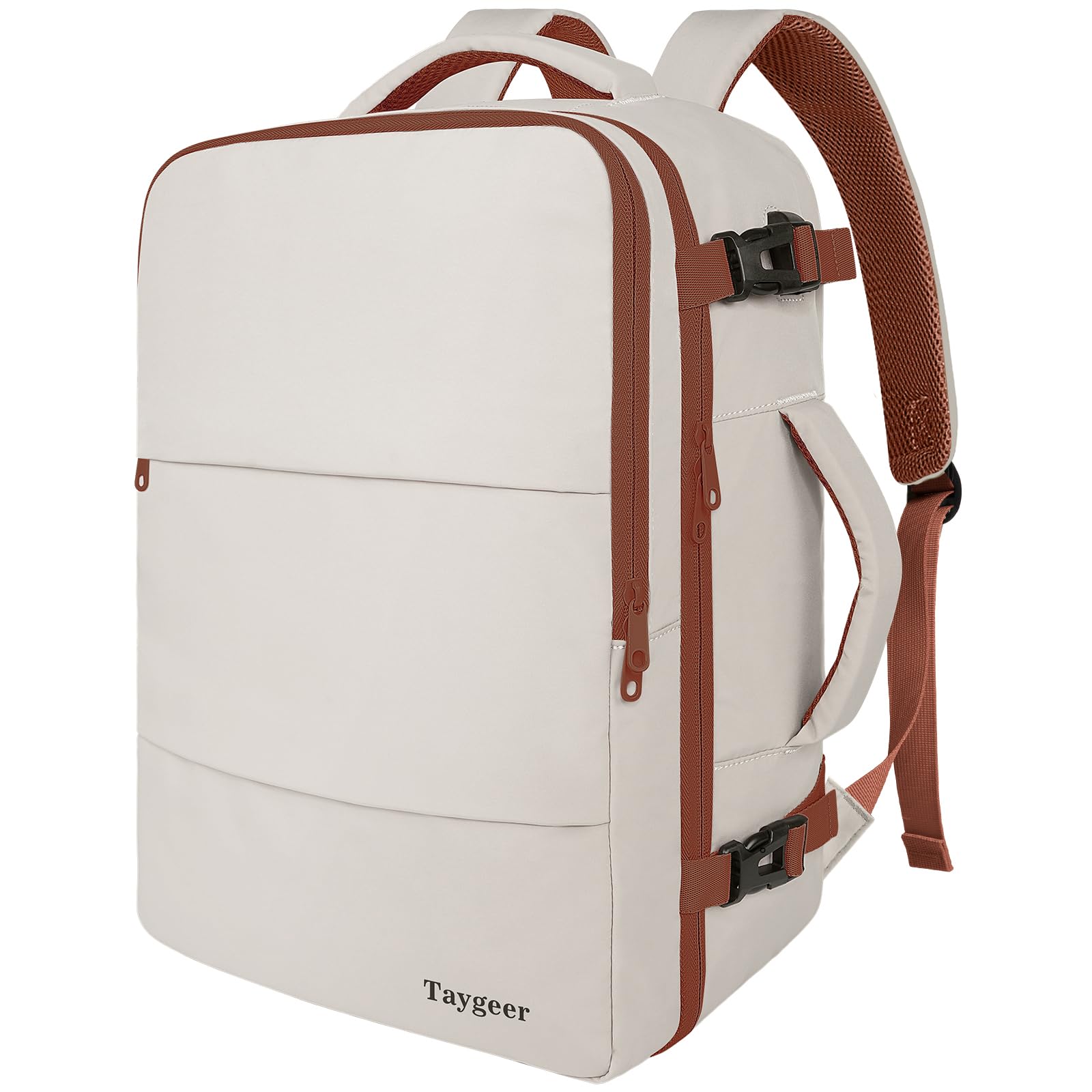 Foto 2 pulgar | Mochila Taygeer Para Mujer De 40 Litros Con Compartimento Para Portátil, Color Caqui Y Blanco - Venta Internacional.