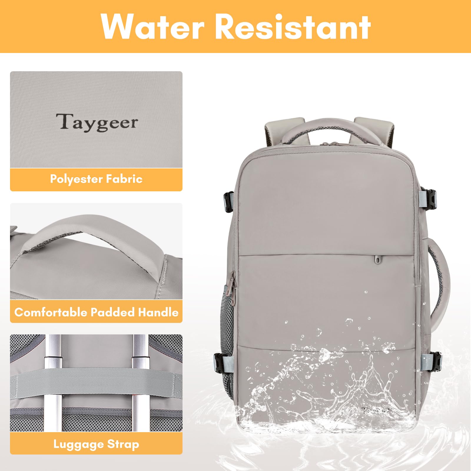 Foto 7 pulgar | Mochila Taygeer Laptop 15.6'' Para Mujer Brown Travel - Venta Internacional.
