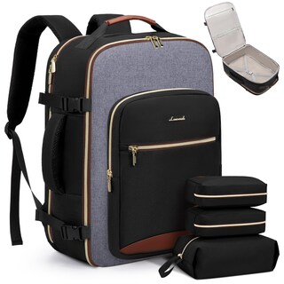 Foto 1 | Mochila de Viaje Lovevook Negra 4 Piezas-Venta Internacional