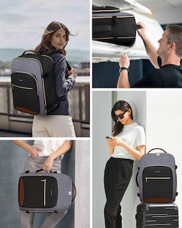 Foto 6 | Mochila de Viaje Lovevook Negra 4 Piezas-Venta Internacional