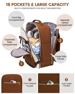 Foto 3 | Mochila de Viaje Lovevook Café 4 Piezas-Venta Internacional