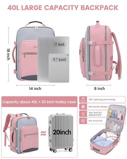 Foto 4 | Mochila de Viaje Lovevook Rosa 4 Piezas-Venta Internacional