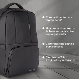 Foto 6 | Mochila Techzone Backpack Onix Para Viajes Porta Laptop 16