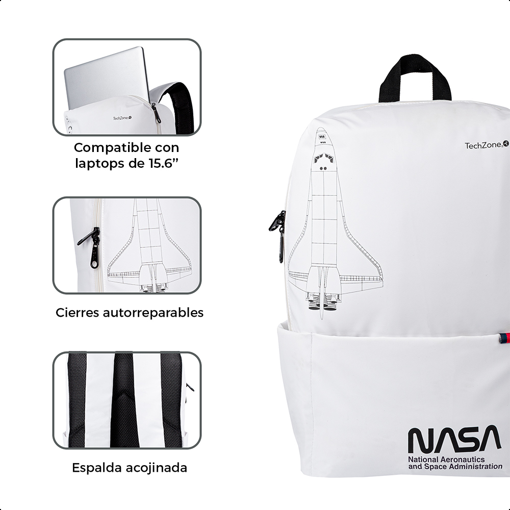 Foto 7 pulgar | Mochila Backpack Nave Nasa Acojinada Porta Laptop 15.6”