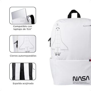 Foto 6 | Mochila Backpack Nave Nasa Acojinada Porta Laptop 15.6”