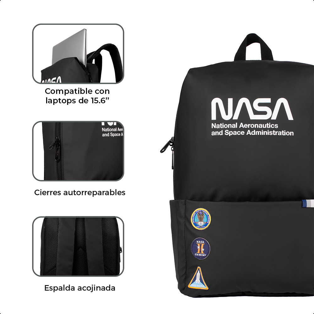 Foto 5 | Mochila Backpack Iconic Nasa Acojinada Porta Laptop 15.6”