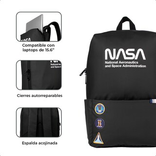 Foto 5 | Mochila Backpack Iconic Nasa Acojinada Porta Laptop 15.6”