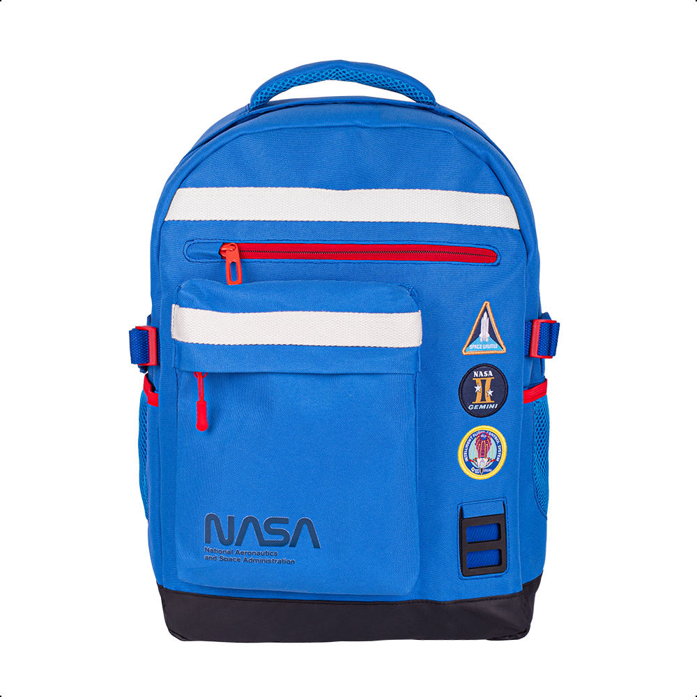 Mochila Backpack Nasa Blue Space Acojinada Para Laptop 15.6 bolsilos laterales