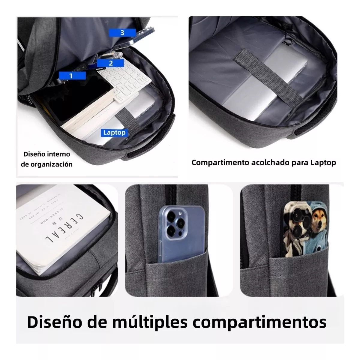 Foto 4 pulgar | Mochilas Para Laptop Hombre Escolar Impermeable Antirrobo Eo Safe Imports Esi-15728 Negro