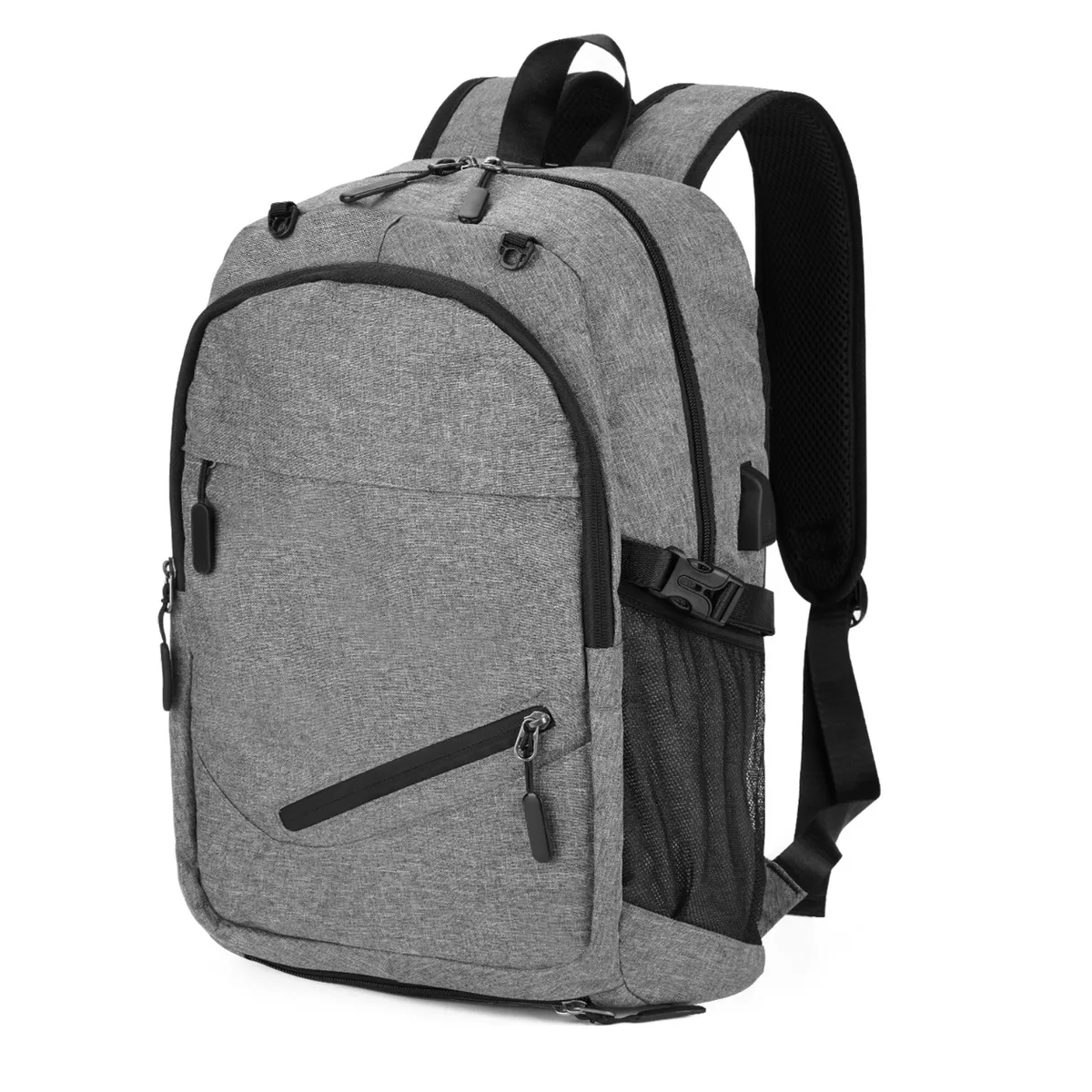 Mochila Deportiva Hombre Multifunción Baloncesto Para Laptop Carga Usb Eo Safe Imports Esi-15724 Gris