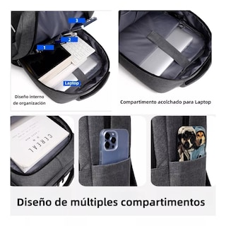 Foto 3 | Mochila Deportiva Hombre Multifunción Baloncesto Para Laptop Carga Usb Eo Safe Imports Esi-15725 Negro