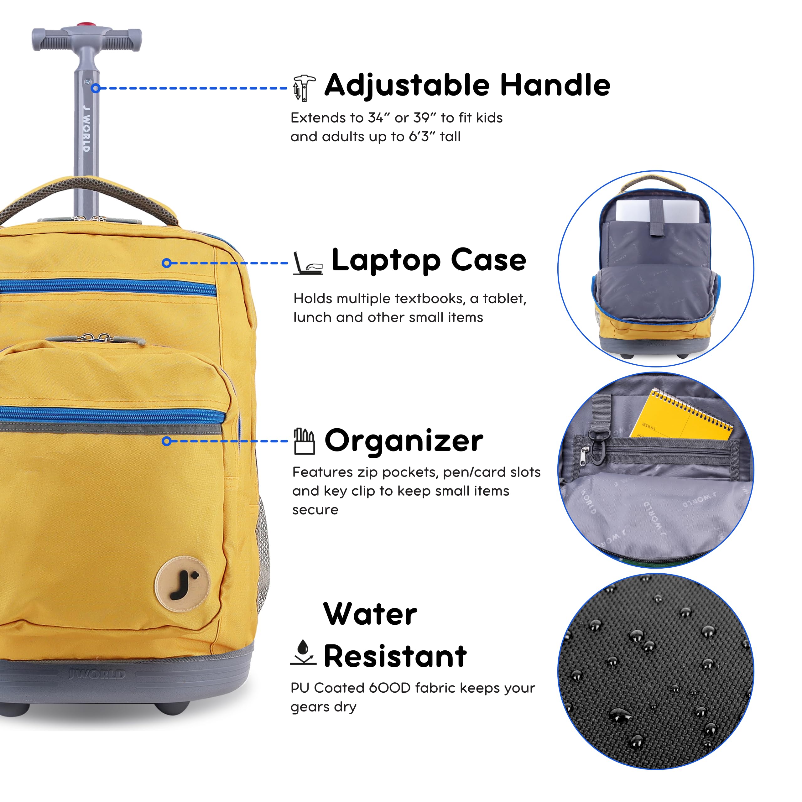 Foto 6 pulgar | Mochila Enrollable J World New York Sundance Kumquat De 20 Pulgadas - Venta Internacional.