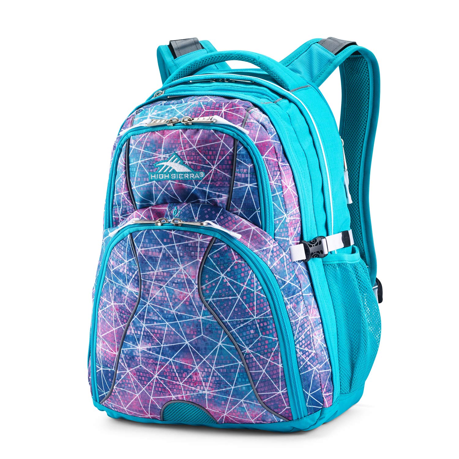 Foto 2 pulgar | Mochila High Sierra Swerve Con Lentejuelas Facetadas, Color Azul Y Blanco - Venta Internacional.