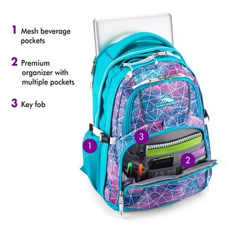 Foto 2 | Mochila High Sierra Swerve Con Lentejuelas Facetadas, Color Azul Y Blanco - Venta Internacional.