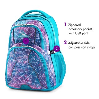 Foto 3 | Mochila High Sierra Swerve Con Lentejuelas Facetadas, Color Azul Y Blanco - Venta Internacional.