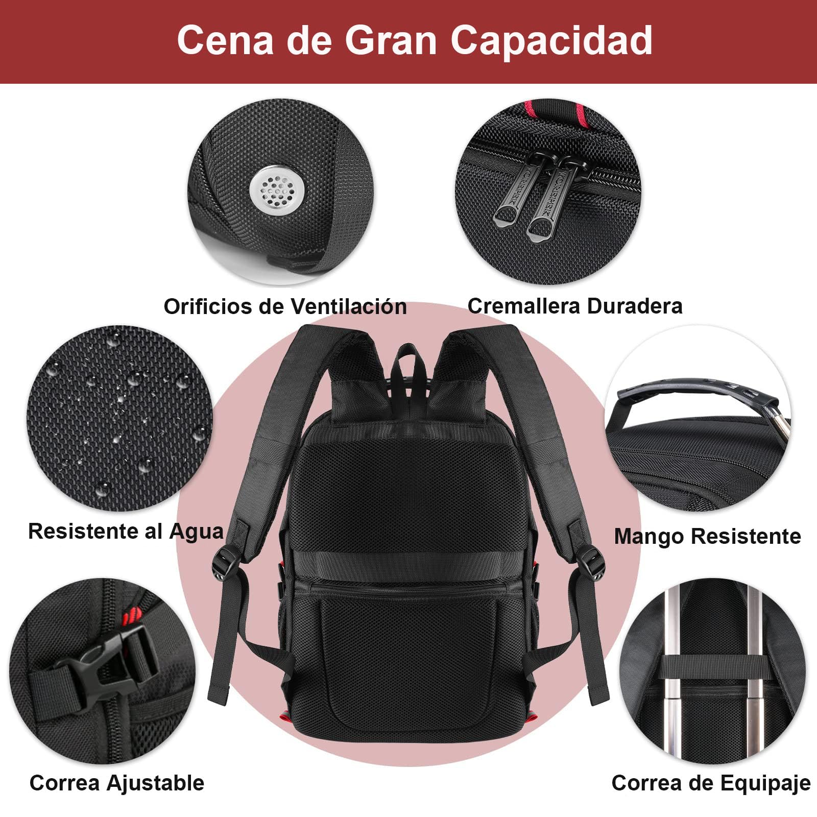 Foto 5 | Mochila Yorepek Gym con Compartimento para Zapatos Portátil Usb de 17 Pulgadas Negra - Venta Internacional
