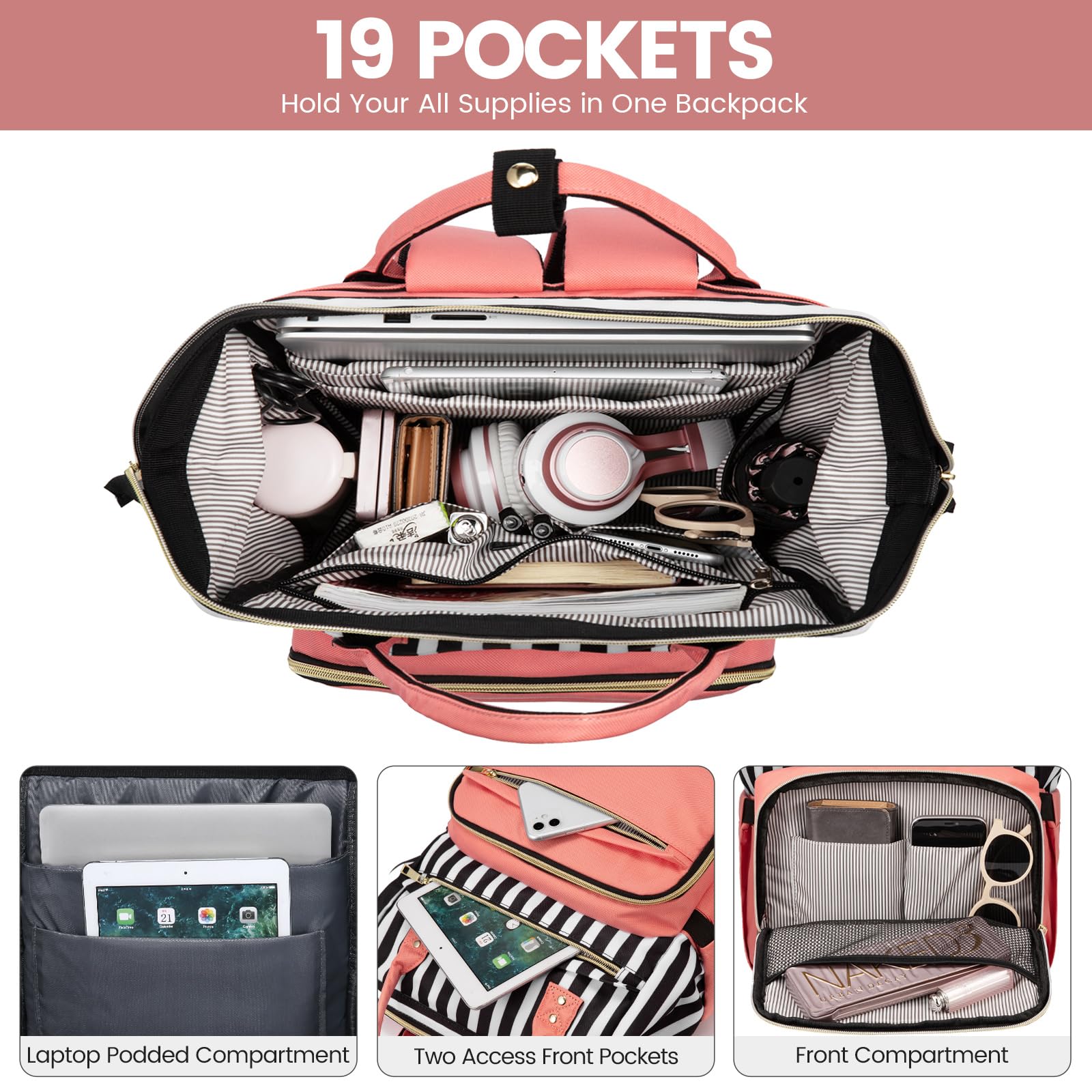 Foto 4 pulgar | Mochila Para Portátil Lovevook Para Mujer, 15.6 Pulgadas, Impermeable, Rosa - Venta Internacional.