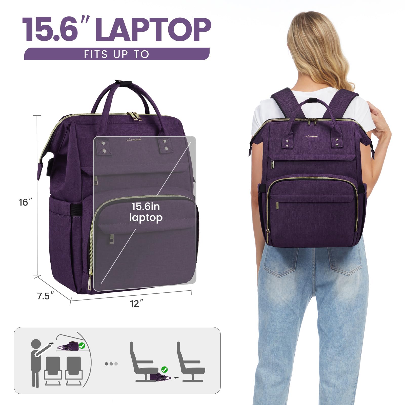 Foto 7 pulgar | Mochila Lovekook para Laptop de 15.6"-Venta Internacional