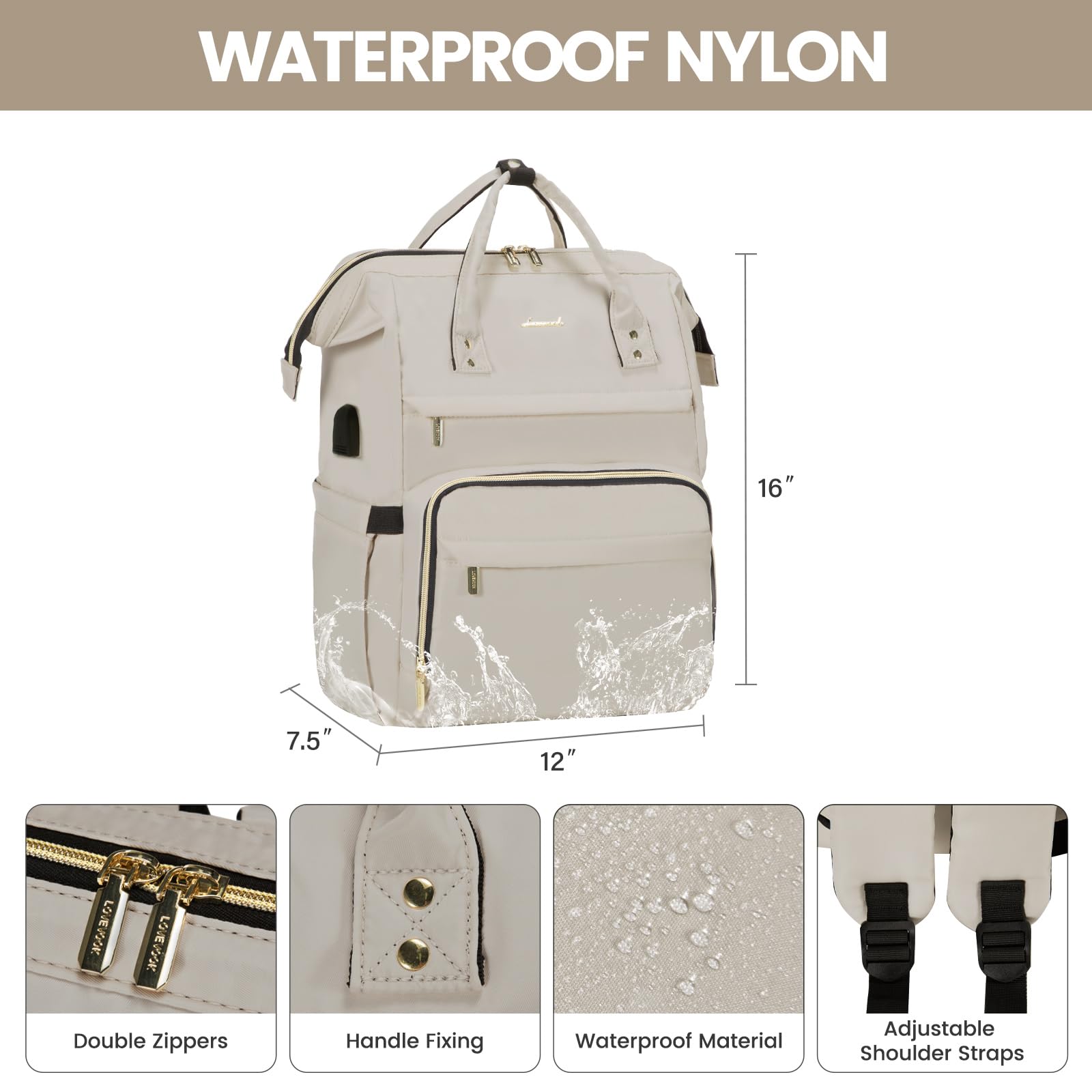 Foto 6 | Mochila Lovekook para Laptop de 15.6"-Venta Internacional